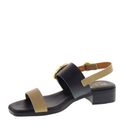 OH MY SANDALS 5170 Sandali Sportivi Donna Pelle Taupe Tacco Grosso 3Cm Suola Gomma