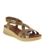 OH MY SANDALS 5185 Sandali Confort Donna Pelle Marrone  Tacco Zeppa 5Cm Suola Gomma