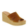 OH MY SANDALS 5223 Sandali Ciabatte Donna Scamosciato Cuoio Tacco Zeppa 9Cm Suola Gomma