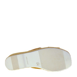 OH MY SANDALS 5223 Sandali Ciabatte Donna Scamosciato Cuoio Tacco Zeppa 9Cm Suola Gomma