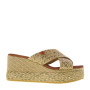 OH MY SANDALS 5250 Sandali Ciabatte Donna Corda Taupe Tacco Zeppa 8Cm Suola Gomma