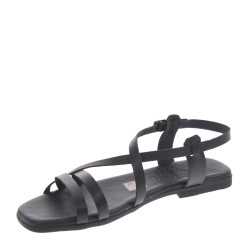 OH MY SANDALS 5316 Sandali Sportivi Donna Pelle Nero Tacco Grosso 1Cm Suola Gomma
