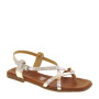 OH MY SANDALS 5317 Infradito Quotidiano Donna Pelle Laminata Champagne Tacco Grosso 1Cm Suola Gomma