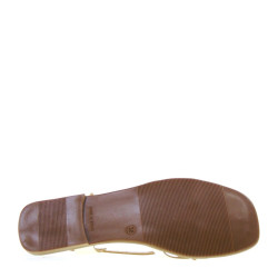 OH MY SANDALS 5317 Infradito Quotidiano Donna Pelle Laminata Champagne Tacco Grosso 1Cm Suola Gomma