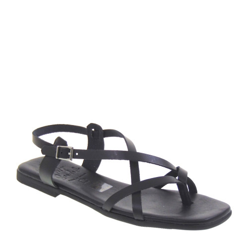 OH MY SANDALS 5317 Infradito Quotidiano Donna Pelle Nero Tacco Grosso 1Cm Suola Gomma