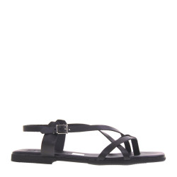 OH MY SANDALS 5317 Infradito Quotidiano Donna Pelle Nero Tacco Grosso 1Cm Suola Gomma