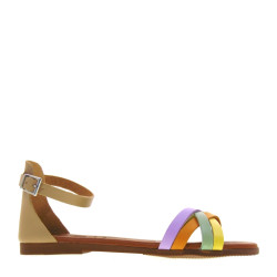 OH MY SANDALS 5318 Sandali Sportivi Donna Pelle Taupe  Suola Gomma