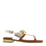 OH MY SANDALS 5334 Infradito Quotidiano Donna Pelle Laminata Champagne Tacco Grosso 2Cm Suola Gomma