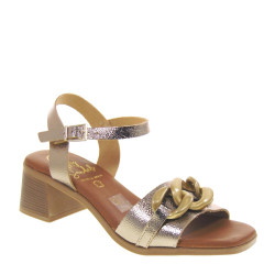 OH MY SANDALS 5354 Sandali Sportivi Donna Pelle Laminata Bronzo Tacco Grosso 5Cm Suola Gomma