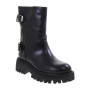 PIRANHA 306 Stivaletti Casual Donna Pelle Nero Tacco Grosso 5Cm Suola Gomma Gambale Caviglia