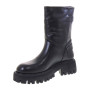 PIRANHA 306 Stivaletti Casual Donna Pelle Nero Tacco Grosso 5Cm Suola Gomma Gambale Caviglia