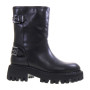 PIRANHA 306 Stivaletti Casual Donna Pelle Nero Tacco Grosso 5Cm Suola Gomma Gambale Caviglia