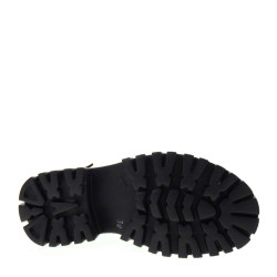 PIRANHA 306 Stivaletti Casual Donna Pelle Nero Tacco Grosso 5Cm Suola Gomma Gambale Caviglia