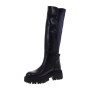 PIRANHA 312 Stivali Casual Donna Pelle Nero Tacco Grosso 5Cm Suola Gomma Gambale Ginocchio