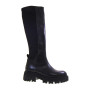 PIRANHA 312 Stivali Casual Donna Pelle Nero Tacco Grosso 5Cm Suola Gomma Gambale Ginocchio