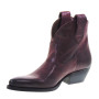 PIRANHA 500 Texani Bassi Donna Pelle Bordeaux Tacco Western 4Cm Suola Gomma Gambale Caviglia