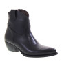 PIRANHA 504 Texani Bassi Donna Pelle Nero Tacco Western 4Cm Suola Gomma Gambale Caviglia