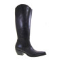 PIRANHA 505 Texani Alti Donna Pelle Nero Tacco Western 4Cm Suola Gomma Gambale Ginocchio