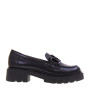 PITILLOS 10103 Mocassini Casual Donna Pelle Nero Tacco Grosso 4Cm Suola Gomma