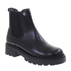 PITILLOS 10105 Stivaletti Casual Donna Pelle Nero Tacco Grosso 4Cm Suola Gomma