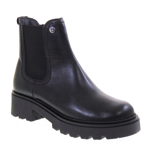 PITILLOS 10105 Stivaletti Casual Donna Pelle Nero Tacco Grosso 4Cm Suola Gomma