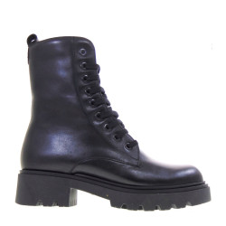 PITILLOS 10106 Anfibi Casual Donna Pelle Nero Tacco Grosso 4Cm Suola Gomma