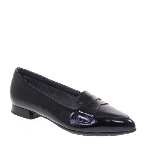 PITILLOS 10142 Ballerine Casual Donna Naplack Nero Tacco Grosso 2Cm Suola Gomma