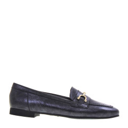 PITILLOS 10170 Mocassini Casual Donna Pelle Antracite Tacco Grosso 1Cm Suola Gomma
