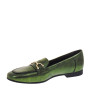 PITILLOS 10170 Mocassini Casual Donna Pelle Verde Tacco Grosso 1Cm Suola Gomma