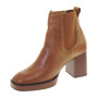 PITILLOS 10192 Stivaletti Casual Donna Pelle Cuoio Tacco Grosso 8Cm Suola Gomma Gambale Caviglia