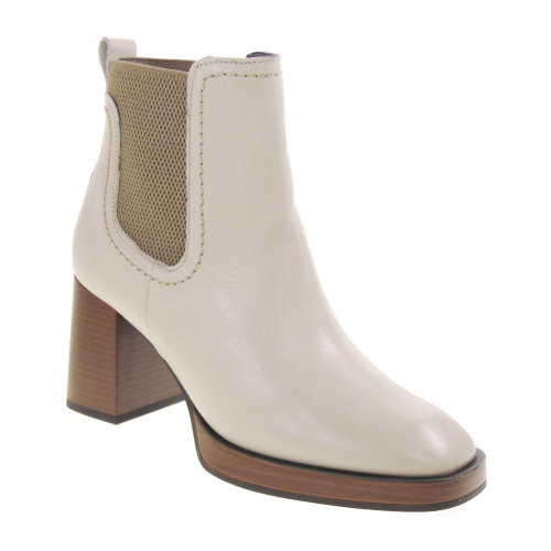 PITILLOS 10192 Stivaletti Moda Donna Pelle Piedra Tacco Grosso 7Cm Suola Gomma Gambale Caviglia