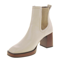 PITILLOS 10192 Stivaletti Moda Donna Pelle Piedra Tacco Grosso 7Cm Suola Gomma Gambale Caviglia