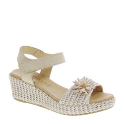 PITILLOS 5503 Sandali Sportivi Donna Rafia Naturale Tacco Zeppa 6Cm Suola Poliuretano