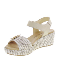 PITILLOS 5503 Sandali Sportivi Donna Rafia Naturale Tacco Zeppa 6Cm Suola Poliuretano