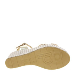 PITILLOS 5511 Sandali Sportivi Donna Rafia Naturale Tacco Zeppa 7Cm Suola Poliuretano