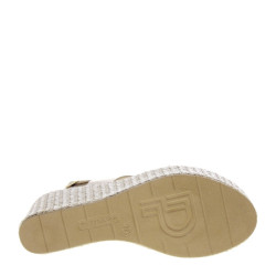 PITILLOS 5512 Sandali Sportivi Donna Pelle Oro Tacco Zeppa 7Cm Suola Poliuretano