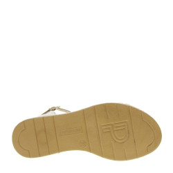 PITILLOS 5522 Sandali Sportivi Donna Pelle Laminata Oro Tacco Zeppa 6Cm Suola Poliuretano