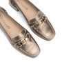 PITILLOS 5771 Mocassini Casual Donna Pelle Laminata Bronzo Tacco Grosso 3Cm Suola Gomma