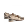 PITILLOS 5771 Mocassini Casual Donna Pelle Laminata Bronzo Tacco Grosso 3Cm Suola Gomma