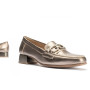 PITILLOS 5771 Mocassini Casual Donna Pelle Laminata Bronzo Tacco Grosso 3Cm Suola Gomma