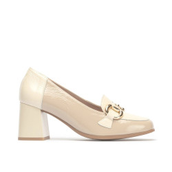 PITILLOS 5794 Mocassini Casual Donna Vernice Piedra Tacco Grosso 6Cm Suola Gomma