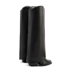 QUEEN HELENA X31109 Stivali Moda Donna Pelle Sintetica Nero Tacco Western 6Cm Suola Gomma Gambale Ginocchio QUEEN HELENA X31109 Stivali Moda Donna Pelle Sintetica Nero Tacco Western 6Cm Suola Gomma Gambale Ginocchio