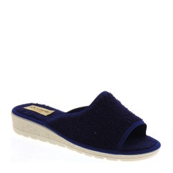 RIPOSELLA 251 Pantofole Aperte Donna Spugna Blu Tacco Zeppa 3Cm Suola Gomma