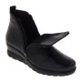 RIPOSELLA 75878 Stivaletti Casual Donna Pelle Nero Tacco Zeppa 4Cm Suola Gomma Gambale Caviglia
