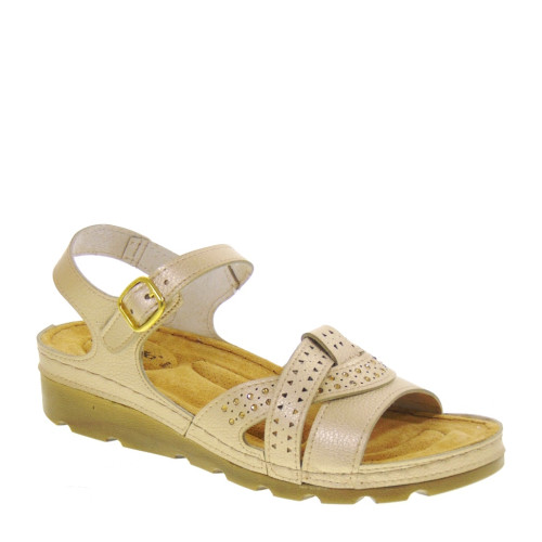 RIPOSELLA ADEWA01BX Sandali Sportivi Donna Adele Similpelle Oro Tacco Zeppa 4Cm Suola Gomma
