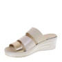 RIPOSELLA GRED20201 Sandali Ciabatte Donna Pelle Beige Tacco Zeppa 6Cm Suola Gomma