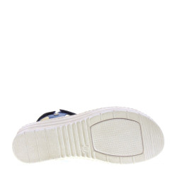 RIPOSELLA GRED20203 Sandali Confort Donna Pelle Blu Tacco Zeppa 5Cm Suola Gomma