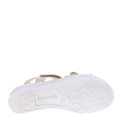 RIPOSELLA ILED16333 Sandali Sportivi Donna Pelle Beige Tacco Zeppa 6Cm Suola Gomma