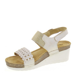 RIPOSELLA MATWA01BX Sandali Sportivi Donna Matilde Similpelle Beige Tacco Zeppa 6Cm Suola Gomma