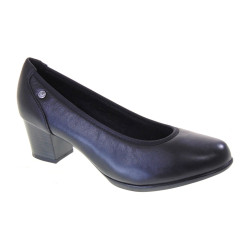 RIPOSELLA OLGA1 Decollete Classici Donna Pelle Nero Tacco Grosso 5Cm Suola Gomma
